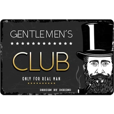 Abbildung von DODINO 20x30cm blechschilder GENTLEMANS CLUB Deko Chill Lounge Schild Garten Metallschilder vintage Geschenk Idee für besondere Menschen