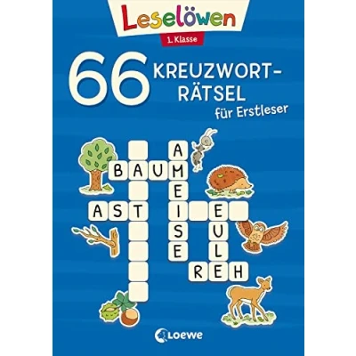 Abbildung von 66 Kreuzworträtsel für Erstleser 1. Klasse (Blau): Rätselspaß zum Lesenlernen Kinder ab 6 Jahren (Leselöwen Rätselwelt)