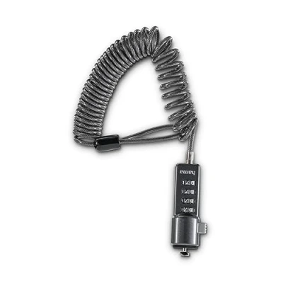 Abbildung von Hama Pull Notebook Sicherheitsschlosskabel 1,8m mit Schlüssel silber