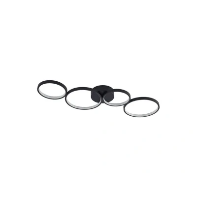 Abbildung von Lindby LED Deckenleuchte Evengeline, schwarz, Alu, 88 cm