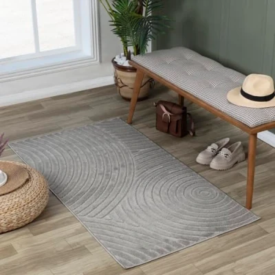 Abbildung von Surya Denver Teppich Läufer Wohnzimmer, Esszimmer Moderne Boho Geometrisches Muster Weicher Skandinavisch Wohnzimmerteppich Orientalisch Flur 80x150cm Groß Grau