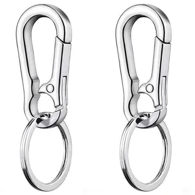 Abbildung von 2 Stück Karabinerhaken Klein,Karabiner Schlüsselanhänger,Schlüssel Karabiner,Karabinerhaken Schlüsselanhänger,Schlüsselanhänger Karabiner,Karabiner Klein,Schlüsselkarabiner,Silber