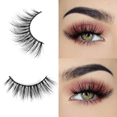 Abbildung von Arison Lashes Falsche Wimpern Natürlichen Look Handgemachte Crisscross 3D Wiederverwendbar 1 Paar Künstliche Dicken Augen bonnie
