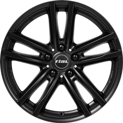 Abbildung von RIAL 5 loch 17Zoll 112mm Alufelge X10 MattSchwarz / Poliert 75727W64 Felge