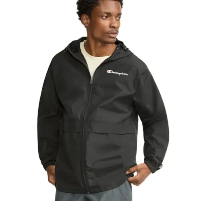 Abbildung von Champion Herren durchgehendem Reißverschluss Jacke, Schwarze kleine Schrift, S