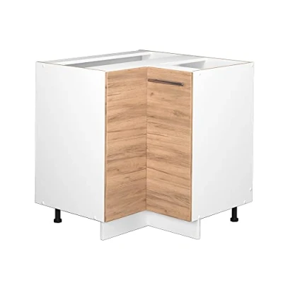 Abbildung von Vicco Eckunterschrank Fame Line, Goldkraft Eiche/Weiß, 80.5 cm ohne Arbeitsplatte