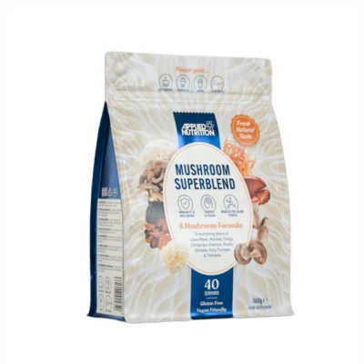 Abbildung von Applied Nutrition Vitalpilze Mix Mushroom Complex mit Reishi, Chaga, Shiitake, Maitake, Tremella, Cordyceps Sinensis, Königstrompete und Löwenmähne Pilz Vegan &amp; Glutenfrei (160 g 40 Portionen)