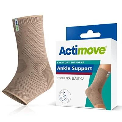 Abbildung von Actimove® Everyday Supports Knöchelbandage feste Kompression, langlebige Unterstützung Helix Design bei Überbeanspruchung und chronischen Knöchelschmerzen Beige, Größe S