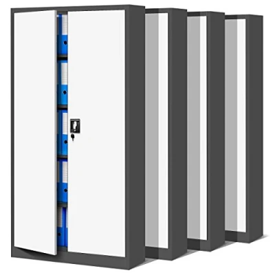 Abbildung von Jan Nowak 4er Set Aktenschrank C001 Metallschrank Stahlschrank Werkzeugschrank Büroschrank Lagerschrank Universalschrank Pulverbeschichtung Flügeltüren 185 cm x 90 40 (anthrazit/weiß)