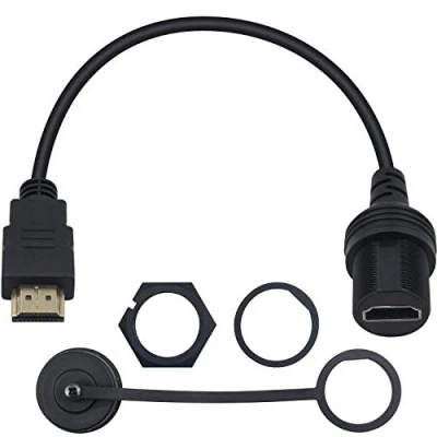 Abbildung von Duttek HDMI Unterputzkabel, Armaturenbrett Befestigungskabel, Stecker auf Buchse, Verlängerungscode für Auto, LKW, Boot, Motorrad, Armaturenbrett, 30 cm