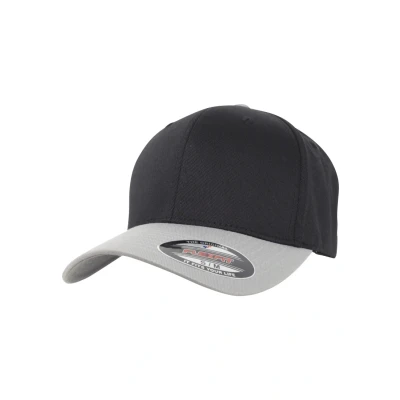 Abbildung von Flexfit Wooly Combed 2TONE Cap, Größe: S/M, Black/silver