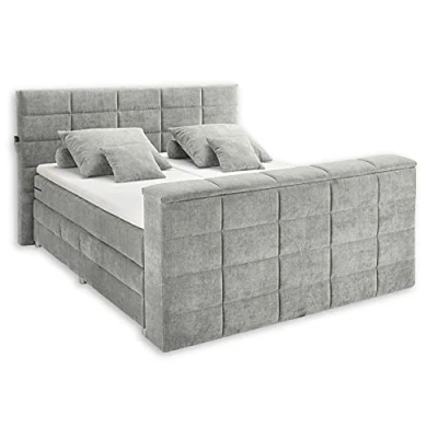 Abbildung von Stella Trading DENVER 6 Boxspringbett 180x200 mit Bettkasten, Schlamm Bequemes Doppelbett 7 Zonen Federkern Matratze und Topper 202 x 123 240 cm (B/H/T)