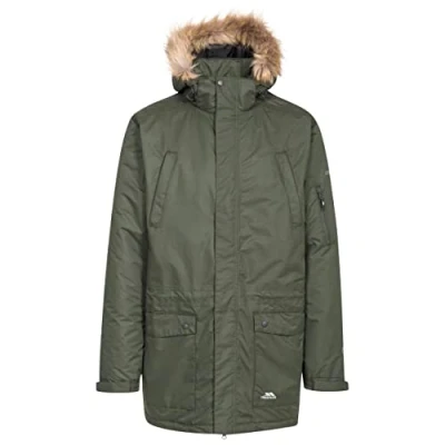 Abbildung von Trespass Jaydin, Olive, XXS, Wasserdichte Jacke mit abnehmbarer Kapuze für Herren, XX Small / 2XS 2X Small, Grün