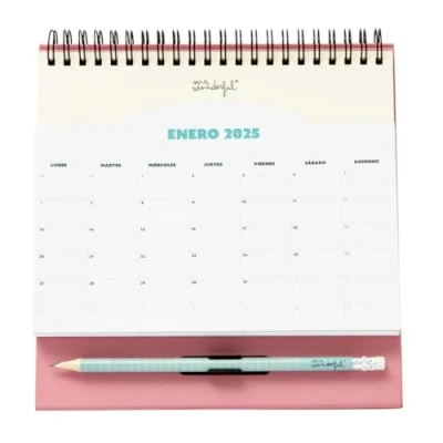 Abbildung von Mr. Wonderful Tischkalender 2025 mit Tasche, um Ihre glücklichen Momente zu genießen enthält 1 Block Haftnotizen