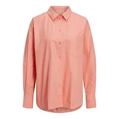 Abbildung von JJXX Women&#039;s JXJAMIE LS Relaxed POPLIN Shirt NOOS Hemdbluse, Coral Haze, S