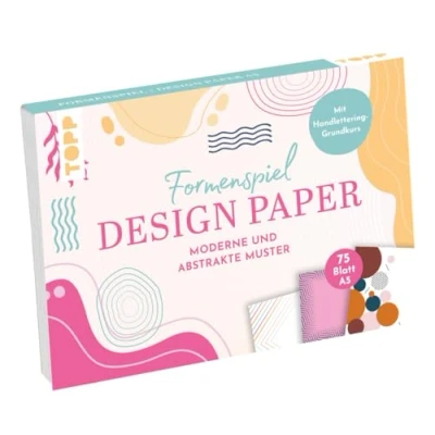 Abbildung von Design Paper A5 Formenspiel. Mit Handlettering Grundkurs: 75 Motivpapiere (DIN A5, 220 g/m²), in 25 Designs, 16 Seiten Grundkurs, Softcover