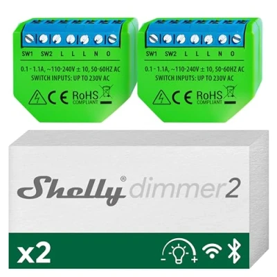 Abbildung von Shelly Dimmer 2, Dimmer, 200 W, 220 IEEE 802.11b, 802.11g, 802.11n, 30 m, 50 m