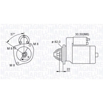 Abbildung von MAGNETI MARELLI 063721449010 Anlasser 12 2,5 9 FIAT: Ducato III Bus, Kastenwagen, Pritsche / Fahrgestell