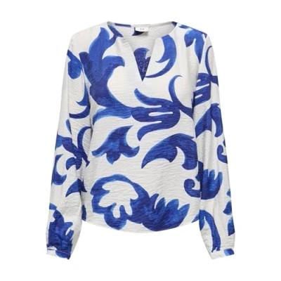 Abbildung von JDY Jdymay LIFE LS WVN Bluse, Damen, Größe: Large, Birch aop blue art