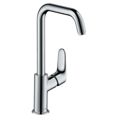 Abbildung von hansgrohe Waschtischarmatur &quot;Focus&quot;, 24cm, mit Schwenkauslauf und Zugstangen Ablaufgarnitur, chrom
