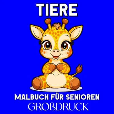 Abbildung von Tiere Malbuch für Senioren Großdruck: Ausmalbuch mit 50 Großen, Leichten und Niedlichen Tiermotiven Namen Senioren, Anfänger Menschen Demenz oder Alzheimer