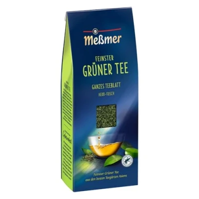 Abbildung von Meßmer Feinster Grüner Tee Ganzes Teeblatt 150 g herb frisch Vegan Glutenfrei Laktosefrei