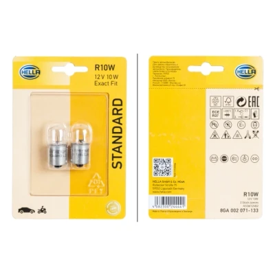 Abbildung von HELLA 8GA 002 071 133 Glühlampe, Blinkleuchte 12 10 R10W Halogen vorne und hinten VOLKSWAGEN: Golf 4 Schrägheck, Transporter 5 Bus, Multivan (7HM