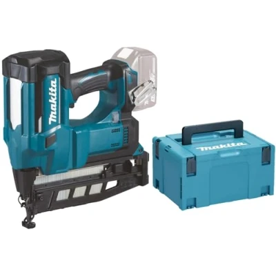 Abbildung von Makita DBN600ZJ Akku Nagler, Sequential mode/Bump fire mode, Schwarz, Blau, Tiefentladeabschaltung, Überhitzung, Überlastschutz, 2,5 cm, 6,4 cm