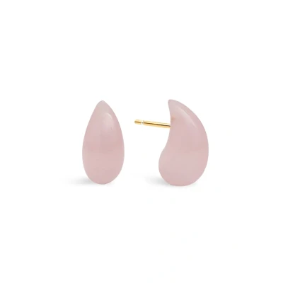 Abbildung von SINGULARU Crush Drop Ohrringe. Messing mit 18 Kt Vergoldeter Beschichtung und Naturstein. Schmuck für Damen.