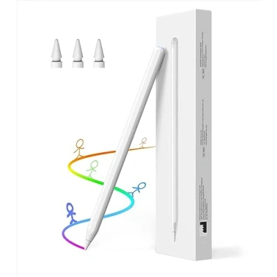 Abbildung von MoKo Kabelloses Aufladen Stylus Stift Kompatibel mit iPad, iPencil 2. Generation für iPad Pro 12,9&quot; 6/5/4, 11&quot; 4/3, Air 5/4, Mini 6, Tilt &amp; Palm Pencil Gen, Weiß