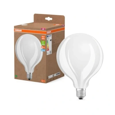 Abbildung von OSRAM LED Lampe in klassischer Kolbenform, mit dekorativem Filament im Frosted Design, Energieeffizienzklasse A, E27, 11.6 W, 2452 lm, 4000 K, kaltweiß. Ohne Aufwärmen, sofort 100% Licht.