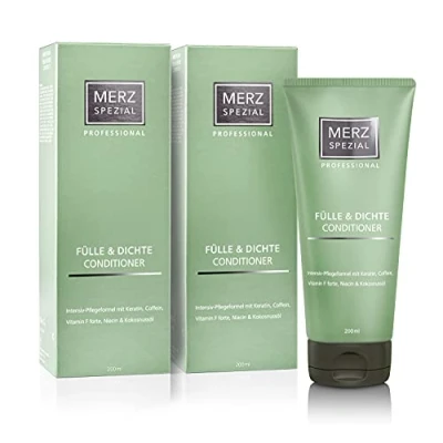 Abbildung von Merz Spezial Professional Haar Conditioner Fülle &amp; Dichte mit Keratin und Koffein für weniger Haarbruch geschmeidiges (2 x 200 ml)