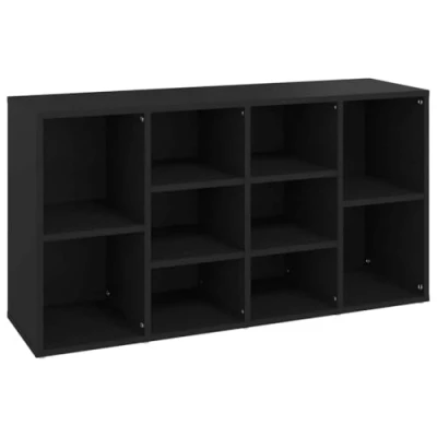 Abbildung von vidaXL Schuhbank Schuhschrank Sitzbank Schuhregal Bank Schuhaufbewahrung Schuhständer Schuhtruhe TV Schrank Schwarz 103x30x54,5cm Holzwerkstoff