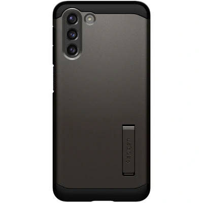 Abbildung von Samsung Galaxy S21 Hülle Kunststoff Spigen Hard Case/Backcover Handyhülle Grau Shockproof/Stoßfest