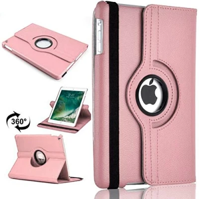 Abbildung von TechDealsUK iPad 9., 8., 7. Generation 10.2 2019, 2020, 2021 360 Drehbare Standhülle Hülle Babyrosa