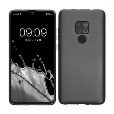 Abbildung von kwmobile Case kompatibel mit Huawei Mate 20 Hülle Schutzhülle aus Silikon metallisch schimmernd Handyhülle Metallic Grau