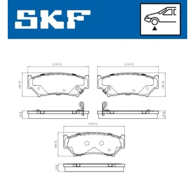 Abbildung von SKF VKBP 80831 A Bremsbelagsatz mit akustischer Verschleißwarnung SUZUKI: Grand Vitara 1 SUV, I SUV