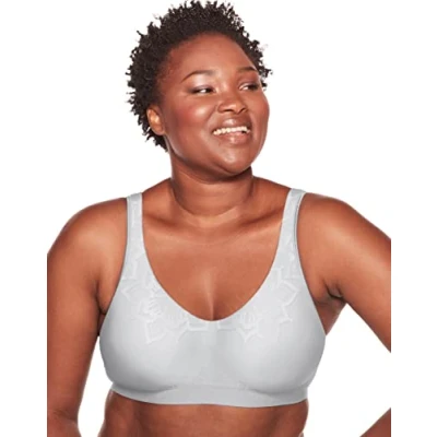 Abbildung von Bali Damen Comfort Revolution Bügelloser BH mit intelligenten Größen BH, Kristallgrauer Azteken, Medium