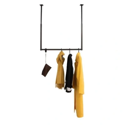 Abbildung von HOME DELUXE Garderobenleiste SWAY 50/80 x 3 60/120 cm (inkl. Kleiderbügel &amp; S Haken), Kleiderstange Industrial, Handtuchhalterung