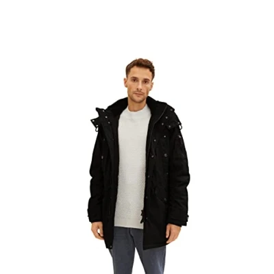 Abbildung von TOM TAILOR Herren Parka mit Teddyfell 1032494, 29999 Black, XL