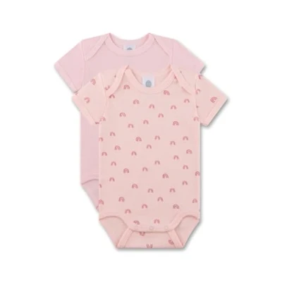 Abbildung von Sanetta Baby Body Kurzarm (Doppelpack) rosa Hochwertiger und nachhaltiger Unisex aus Bio Baumwolle. Inhalt: 2er Set 104