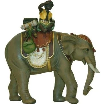 Abbildung von Unbekannt Krippenfiguren Elefant mit Mohr, geeignet für 12cm Figuren