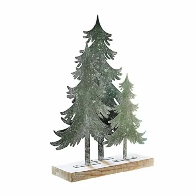 Abbildung von Loberon Deko Bäume Filiz, DREI Eisen Weihnachtsbäume auf Tannenholz Brett, Festdekoration, Weihnachtsdekoration, Weihnachten, Eisen, Tannenholz, antikgrün/braun