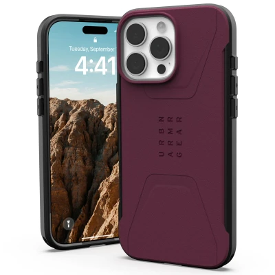 Abbildung von Apple iPhone 16 Pro Max Hülle MagSafe Kunststoff UAG Hard Case/Backcover Handyhülle Rot Shockproof/Stoßfest