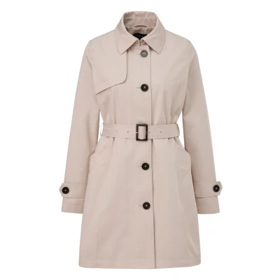 Abbildung von comma Taillierter MIT BINDEGÜRTEL Trenchcoat, Damen, Größe: 40, Helles beige