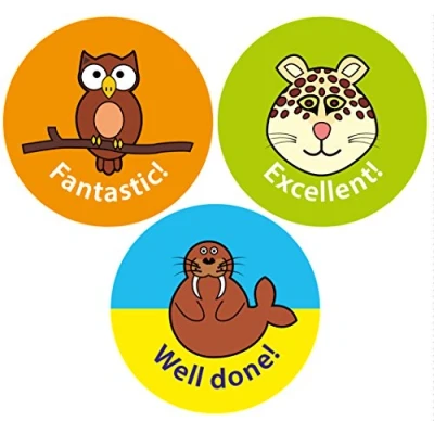 Abbildung von The Sticker Factory Aufkleber, Tiermotiv, 28 mm, 54 Stück