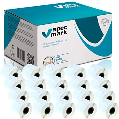 Abbildung von specmark 20 Etiketten Rollen kompatibel mit DYMO 99014 54mm x 101mm S0722430 220 Stück zu allen Etikettendruckern LabelWriter 450 4XL Seiko SLP