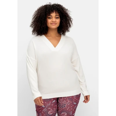 Abbildung von Sheego Strickpullover, Damen, Größe: 40/42, Offwhite