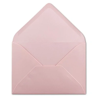 Abbildung von 100 DIN C6 Briefumschläge Rosa 11,4 x 16,2 cm 120 g/m² Nassklebung Brief Hüllen ohne Fenster für Einladungen von Ihrem Glüxx Agent