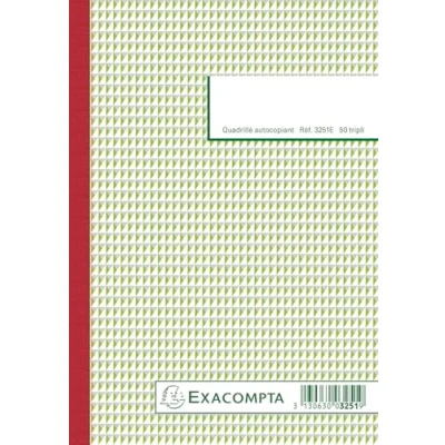 Abbildung von Exacompta 3251E 10er Pack karierte Angebotsblöcke 50 nummerierte, selbstdurchschreibende Blätter (1 Original + 2 Kopien) Format 210x148 mm FSC zertifiziert auf französisch